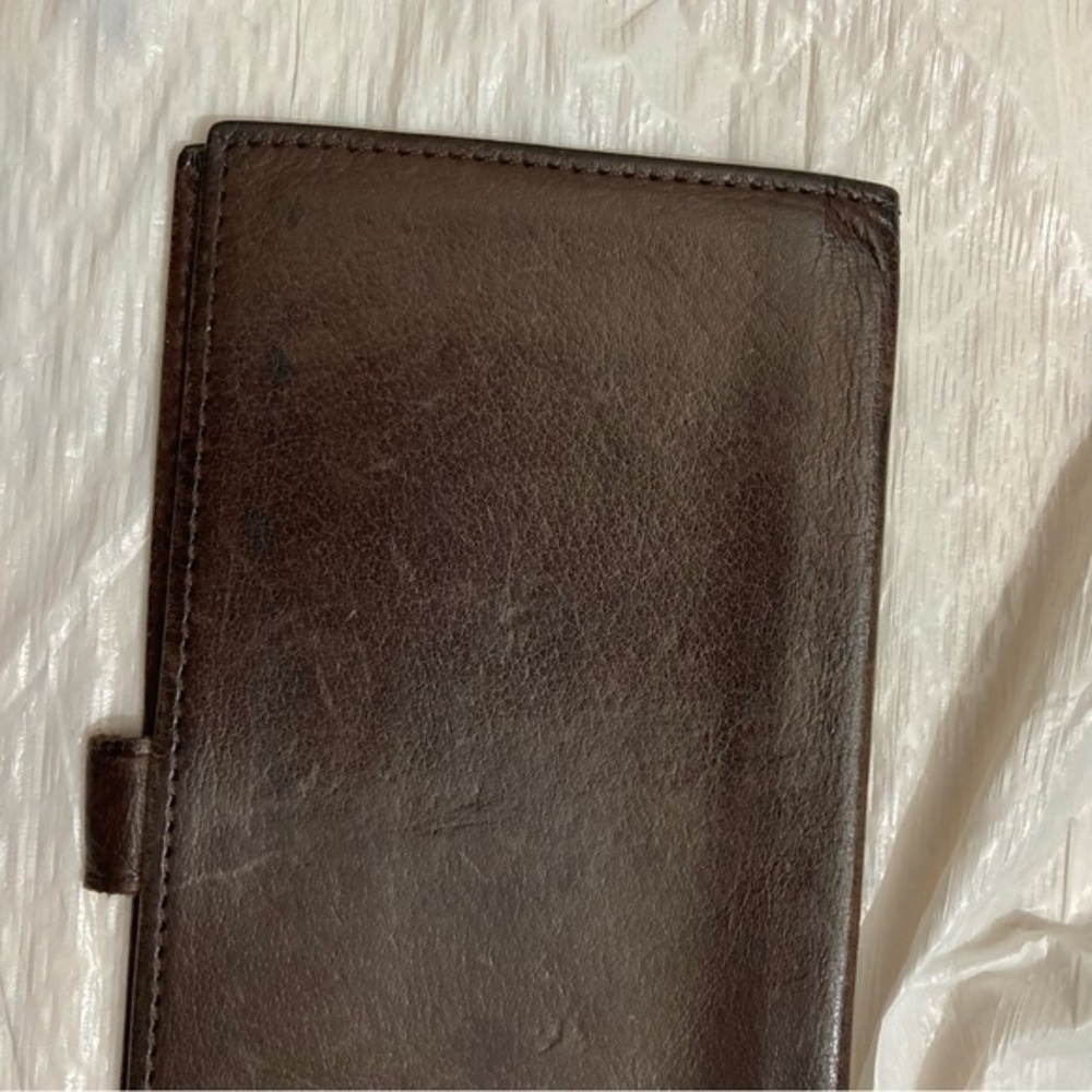 Coach vintage brown leather checkbook slipcover - Picture 7 of 11